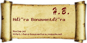 Héra Bonaventúra névjegykártya